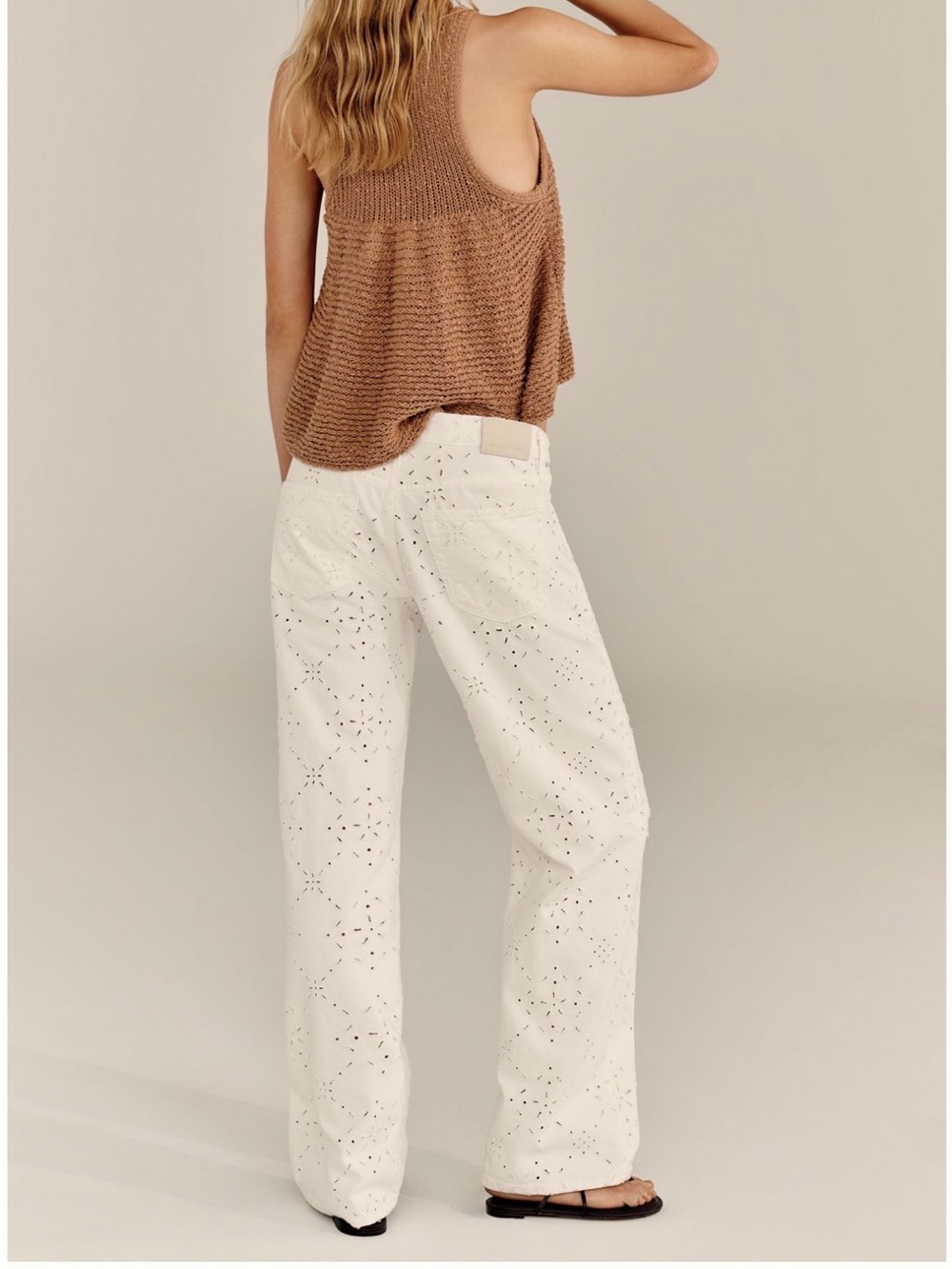 Citizens Of Humanity White Eyelet Flare Jeans - Picture 2 of 6